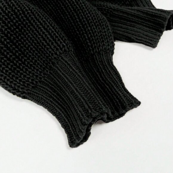 Black Casual Women's Drop Shoulder Open Front Cardigan - Picture 3 of 8